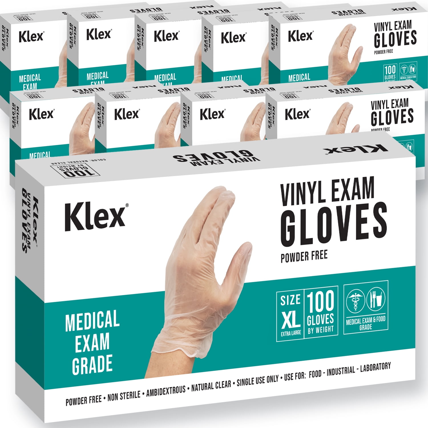 Klex Disposable Heavy Duty Vinyl Gloves Latex Free Powder Free, BPA