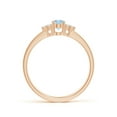 thumbnail image 2 of Angara Natural 0.4 Ct. Aquamarine with Diamond Classic Ring in 14K Rose Gold for Women (Ring Size: 11.5), 2 of 10