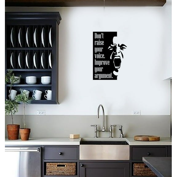 Don't Raise Your Voice Quote Positive Life Motivation Mantra Inspiration Quotes Saying Wall Art Sticker Designs Vinyl Stickers For Home House Walls Rooms Windows Bedroom Decoration Size (10x8 inch)