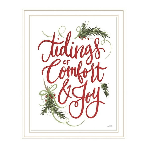Tidings of Comfort & Joy by House Fenway Print Wall Art Wood Multi-Color