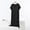 Black, variant on Green Fall Pajamas for Women Cotton Loose Night Gowns V-Neck Short Sleeve Long Pajamas for Women,L