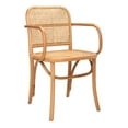thumbnail image 5 of Safavieh Keiko Contemporary Adult Nautical Wood Solid Print Dining Arm Chairs, Natural (Set of 1), 5 of 8