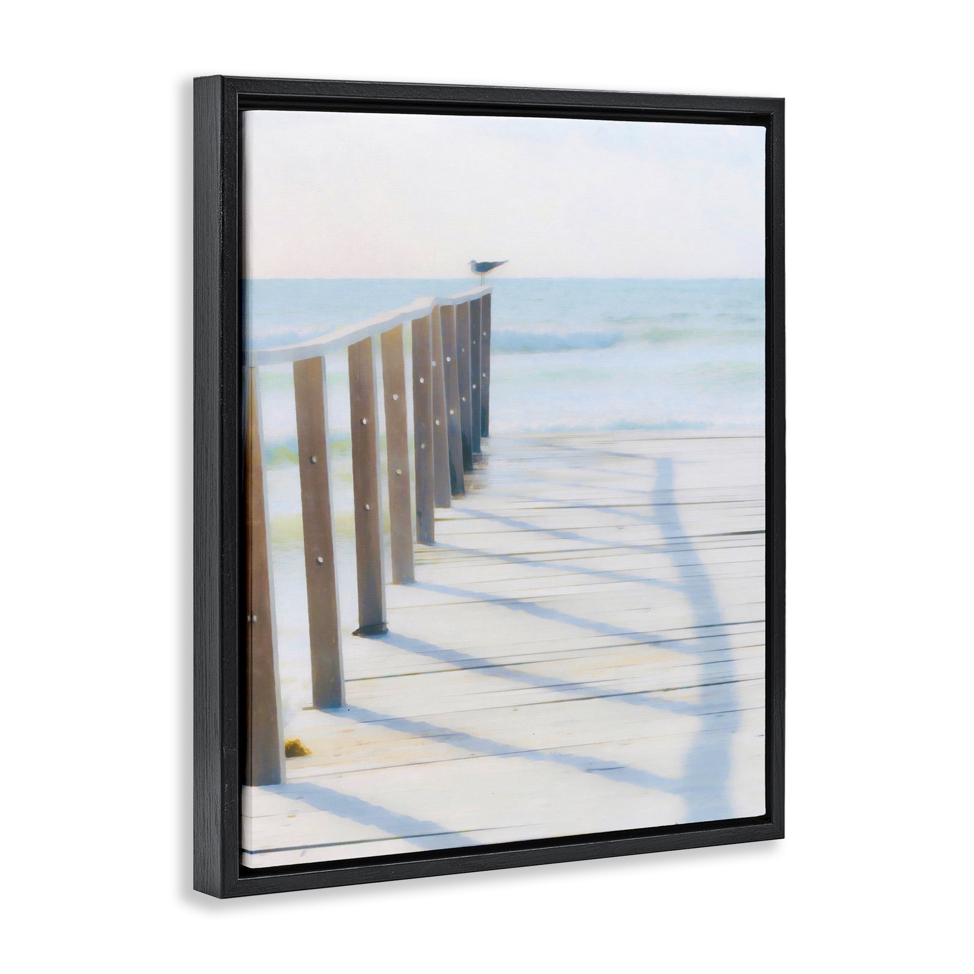 Stupell Industries Perched For Best View Nautical & Beach Painting Black Floater Framed Canvas Art Print Wall Art, 25 x 31