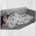 thumbnail image 6 of Cartoon Soft Flannel Fleece Blanket, Aquarium Themed Fish Cartoons with Spots and Lines Geometrical Backdrop Art Print, Cozy Plush for Indoor and Outdoor Use, 50" x 60", Multicolor, by Ambesonne, 6 of 6