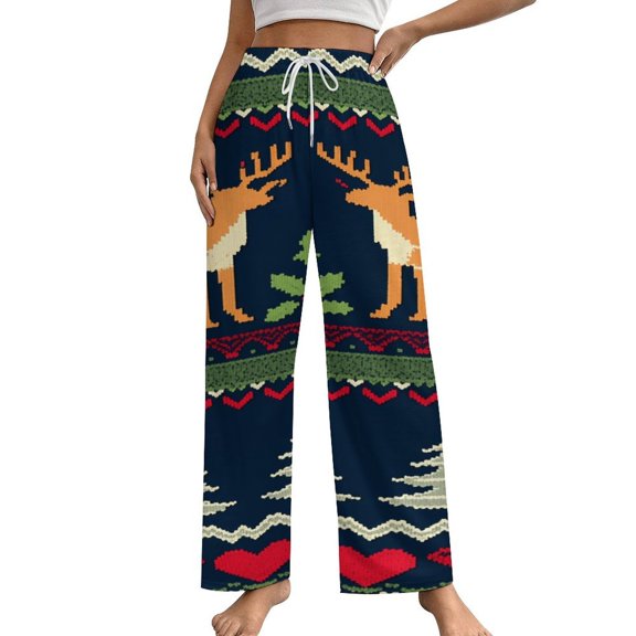 Merry Christmas Pajama Pants Comfortable Elastic Waist Pajamas Fashion Sleepwear Bottoms Plus Size Homewear