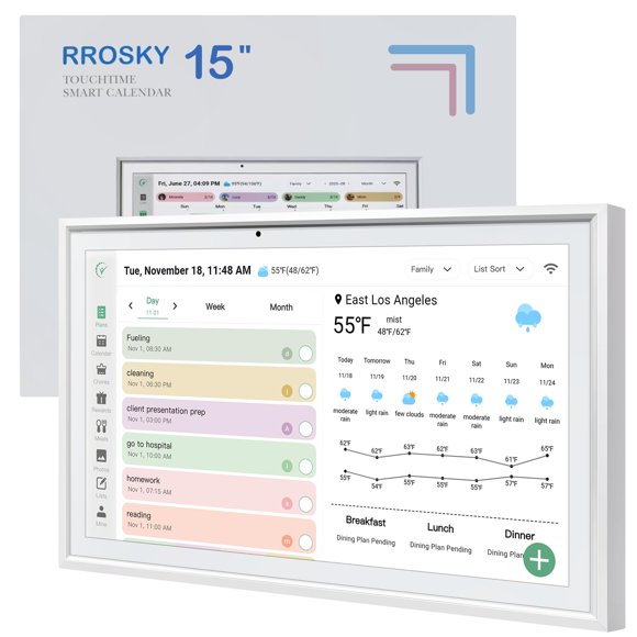 Planificador Inteligente con Pantalla Táctil RROSKY Calendario Digital 15.6"