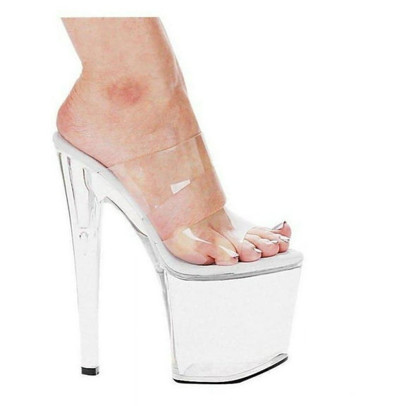 Ellie Shoes E-821-Coco 8" Heel Womans Sandal. 11 / Clear