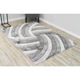 thumbnail image 2 of Modern Shaggy Rug Hand Carved Thick Soft Geometric Abstract Carpet Vibrant Colors for Living Room Bedroom Office Design 6483 (Grey, 3'9"x5'3"), 2 of 7