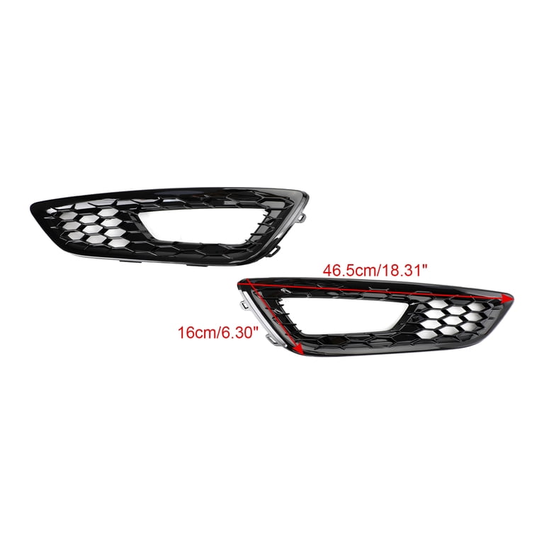 Pair Fog Light Bezel Covers For Ford Focus Mk3 2011-2015 - Black Replacement Parts