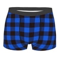 thumbnail image 4 of Goofa Buffalo Plaid Blue Black Printed Men's Boxer Briefs Underwear, Moisture-Wicking Underwear, Trunk,Soft and Breathable Cotton Underwear-Large, 4 of 9