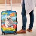 thumbnail image 4 of Hello Summer Samoyed Pool Day on Watermelon Float Travel Luggage Cover Siberian Sammy Dog Lover Suitcase Dust Protective Decor - 13008, 4 of 5