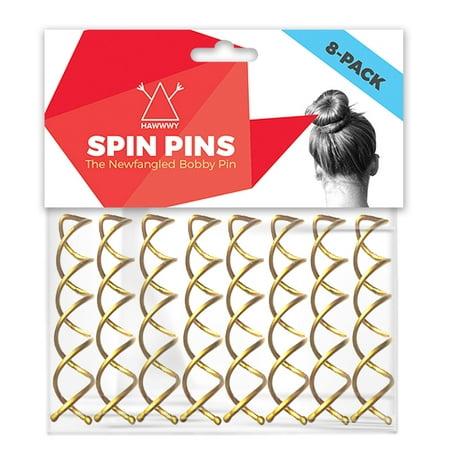 Spiral Bobby Pins | 8-PACK | Spin Pins | The NEW way to Bobby Pin Hair | Gold Bobby Pins | Twist Screws | Bun Maker | Hair Pin for Women | Updo Hair Accessories | Messy Bun | Screws | Perfect (Best Of Bun B)