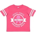 thumbnail image 3 of Inktastic October Breast Cancer Awareness Month Badge Boys or Girls Toddler T-Shirt, 3 of 5