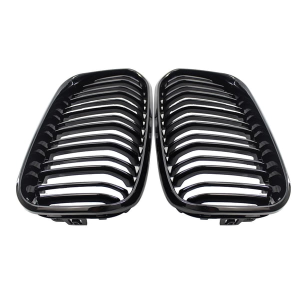 Par De Rejillas Delanteras De Coche Negras Brillantes, Vallas Dobles, Rejillas De Carreras De Estilo De Coche Para Bmw F20 F21 1 Series 2015-2016 Cateissary VI007169-00