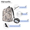 thumbnail image 4 of Naloa Cartoon Bear Brown Canvas Backpack for Men Women Rucksack Casual Travel Daypack College Tote Satchel Bookbag for Teens-Small, 4 of 7