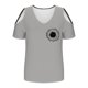 thumbnail image 5 of Algodón Fuera Del Hombro Tops para la Impresión de las Mujeres Manga Corta V-Cuello Blusa, Top de Algodón de Imitación de Moda, 5 of 5