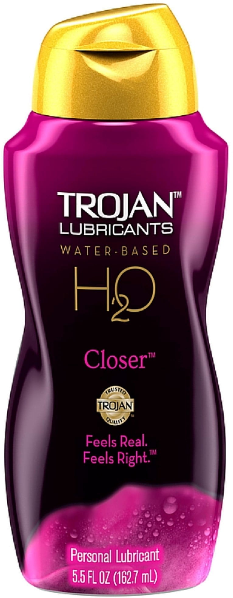 TROJAN H2O WaterBased Personal Lubricant, Closer 5.50 oz (Pack of 2)