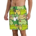 thumbnail image 2 of Kll Cartoon Frog Men'S Casual Summer Beach Shorts Hawaiian Shorts With Pockets-Large, 2 of 9