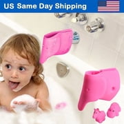 Bathtub Faucet Cover Protector for Kid Baby - Child Bathroom Cute Accessories Silicone Soft Pink Elephant