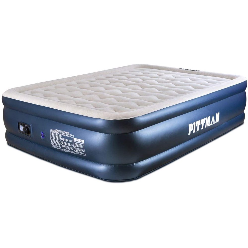 Pittman Queen Deluxe Never Leak Wave Beam Double High Air Mattress with