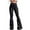 Black, variant on MIXUE Jeans For Women Denim Solid Color High Waisted Stretch Slim Wide Leg Flared Pants Outwear,Black,M
