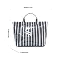 thumbnail image 2 of Striped Tote Bag Waterproof Glossy PVC Large Capacity Handbag, for Beach Shopping Travel Daily Use Casual Shoulder Bag, with Multiple Bright Colors Stylish Pool Grocery Bag, 17*12in, Black, 2 of 6