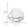 thumbnail image 3 of Finest Gold 14K White Gold 11.0 x 13.0 mm Closed Back Signet Ring, Size 6, 3 of 5