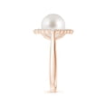 thumbnail image 3 of ANGARA South Sea Cultured Pearl Cushion Halo Engagement Ring in 14K Rose Gold for Women | June Birthstone, Birthday, Anniversary, Jewelry Gift for Women | Pearl Ring, 3 of 9