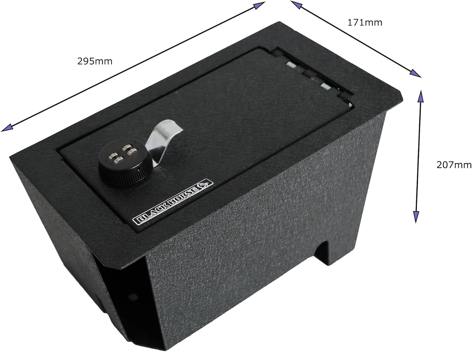 Black Horse Center Console Safe Security Lock Box, Black Gun Box Organizer, with 4 Digit Combination Resettable Lock Compatible with 2023-2023 Toyota Sequoia|2022-2024 Toyota Tundra-ASTT02