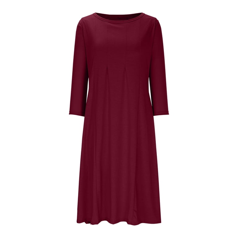 knee length dresses for ladies Skyscraper Views Pleated Midi Dress In Wine Curves