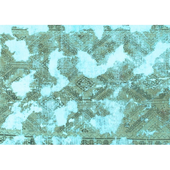 Ahgly Company Indoor Rectangle Abstract Light Blue Modern Area Rugs, 6' x 9'