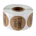 thumbnail image 3 of 1 Rouleau de 500 Pcs Autocollants en Papier Kraft Forme Ronde Étiquettes Cadeaux Autocollants Auto-Adhésifs Emballage Cadeau Lettres Créatives Imprimées pour Maison Boutique Café, 3 of 4