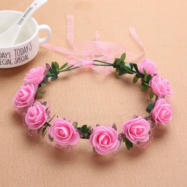 Nvzi Diademas de flores para mujer, corona de flores para novia, suministros para fiestas de bodas, guirnaldas florales, corona para el cabello, diademas florales, A30