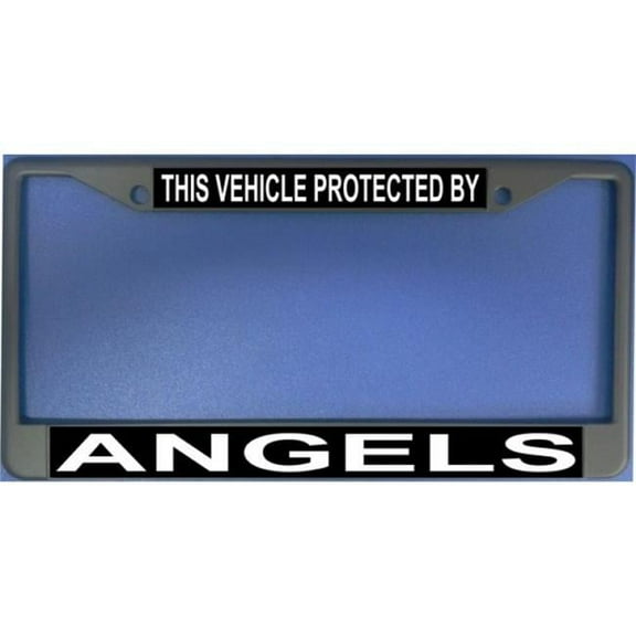 212 Main LPO988 This Vehicle Protected by Angels Metal License Plate Frame
