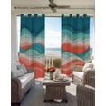 thumbnail image 2 of Abstract Mountains Blackout Curtains for Bedroom Living Room, Red Green Gradient Color Blocks Modern 63 In Long Thermal Insulated Room Darkening Drapes Grommet Window Treatments, 42 x 63 In, 2 of 9
