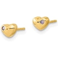thumbnail image 2 of 14K Yellow Gold Polished Heart with CZ Post Earrings - 4mm, 2 of 6