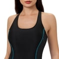 thumbnail image 4 of Traje de baño de una pieza para mujer, traje de baño informal sin mangas con cuello redondo y estampado con almohadillas para sujetador, traje de baño de moda playera para mujer, trajes de baño de una, 4 of 5