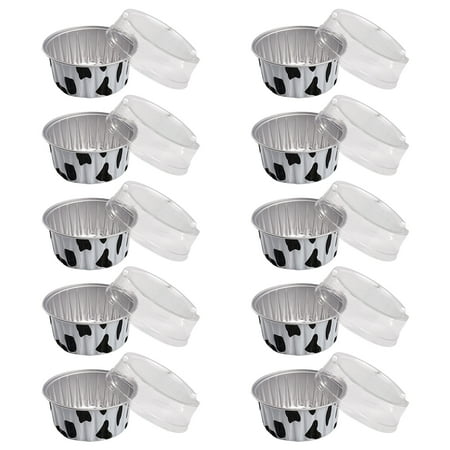 

Reduced！Amusingtao 10pcs Cake Pan Wedding Baking Cup Reusable Birthday Party Aluminum Foil Bakeware