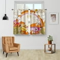 thumbnail image 2 of Boho Bohemian Mushroom Kitchen Curtains - Retro Abstract 70s Hippie Rustic Floral Modern Colorful Short Small Cafe Tier Curtains Decor Rod Pocket Window Drapes 36 Inch Length 2 Panels 28"x36", 2 of 5