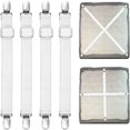 thumbnail image 2 of 4 sets of two-clamp bed sheet fixing clips, black 4-piece set (take 4 pieces)-Color:white, 2 of 5