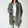 thumbnail image 3 of Scyoekwg Womens Coats Fall and Winter Warm Button Long Jacket with Pocket Winter Warm Jackets Casual Solid Color Outwear Loose Long Sleeve Outerwear (Dark Gray,M), 3 of 4