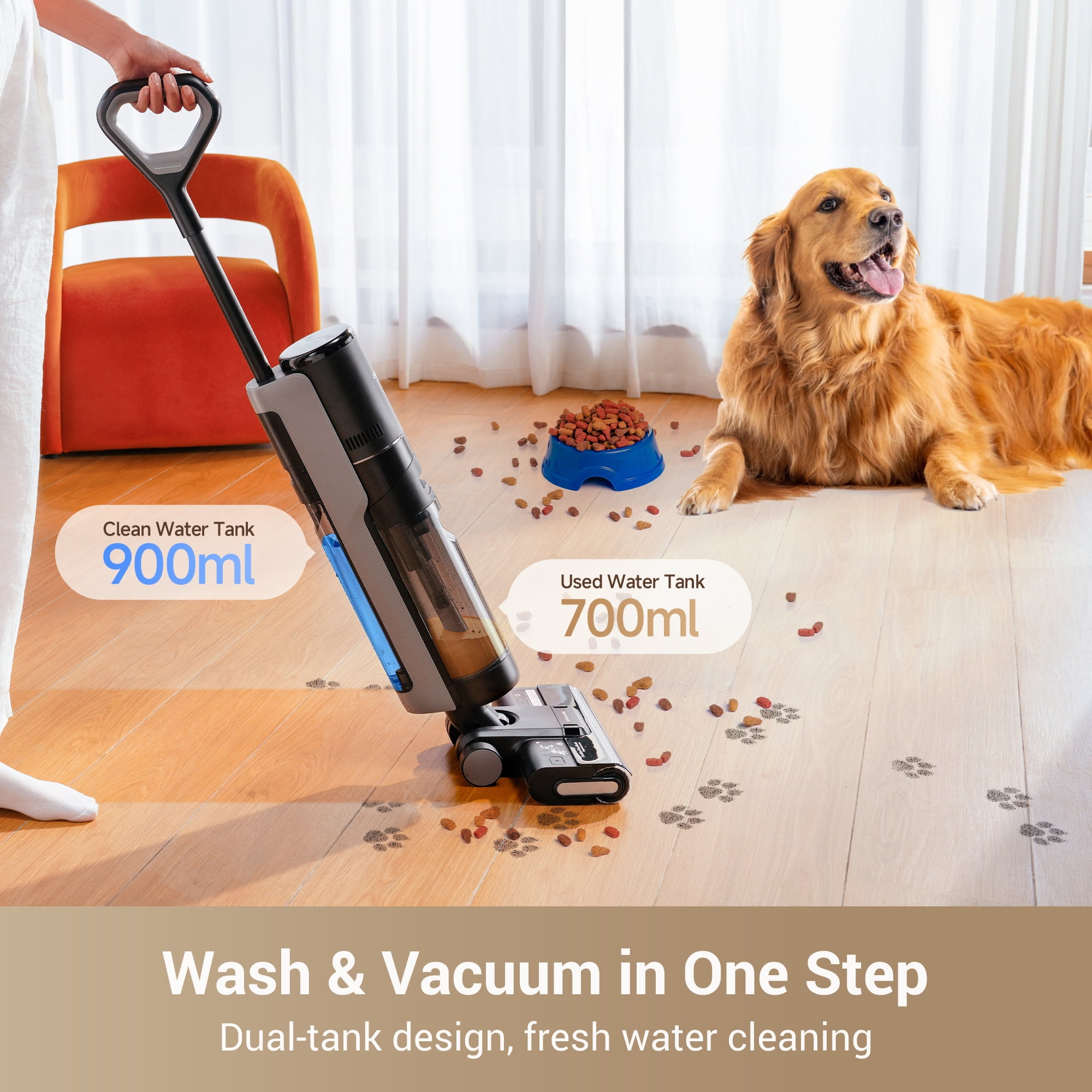 Dreame FloorX 302 Wet Dry Vacuum Cleaner, Vacuum Mop All in One with Auto Self-Cleaning, Floor Cleaner Machine for Hard Floor, 35 Mins Runtime, Edge Cleaning, Self-Propelled Vacuum Mop Combo