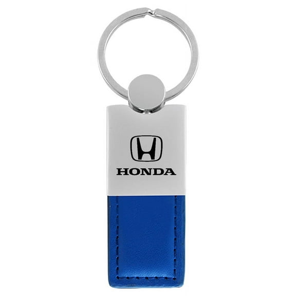 Honda Duo Rectangular Leather Key Chain (Blue)