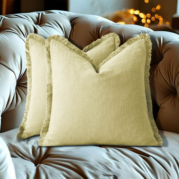 Pklyzj Pillow Covers 1Pack Bohemian Wind Washed Cotton Tassel Solid Color Pillow Set Living Room Sofa Lumbar Cushion Cushion Bedroom on Clearance