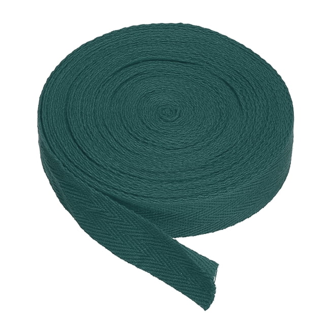 Cinta de algodón Uxcell, cinta de sarga, cinta de sesgo, cinta de webbing en espiga para costura, envoltura de regalos, verde oscuro, 10 yardas