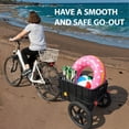 thumbnail image 3 of 2-in-1 Bike Cargo Trailer Pushcart, Bicycle Trailer with Removable Box and Waterproof Cover, Black, Pushcart Stroller with Tow Hitch and Removable Handlebar, black, 3 of 10