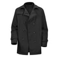 thumbnail image 4 of zfhfof Mens Trench Coat Notched Lapel Double Breasted Mid Long Jacket Fall Casual Windbreaker Overcoat with Pockets, 4 of 5
