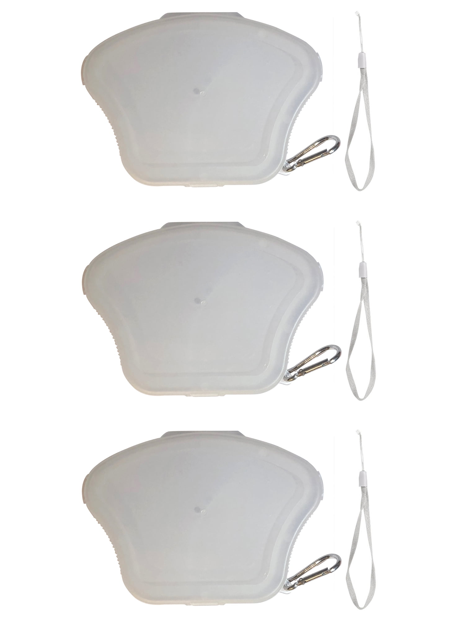 DSCover Face Mask Holder Clear Plastic Storage Case with Keyring and Lanyard 3 Pack