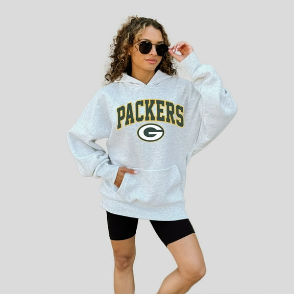 Women's Gameday Couture  Ash Green Bay Packers Fan Edition Premium Weight Hoodie