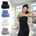 thumbnail image 1 of Bath Towels SetPolyester Towel SetSoft Absorbent Quick-Drying Towels for Guest Bathroom Luxury Spa Experience(Black), 1 of 9